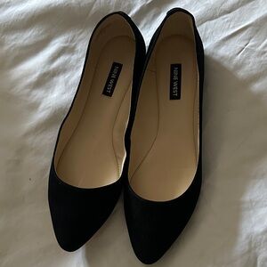 Nine West Black Suede Pointed-Toe Flats